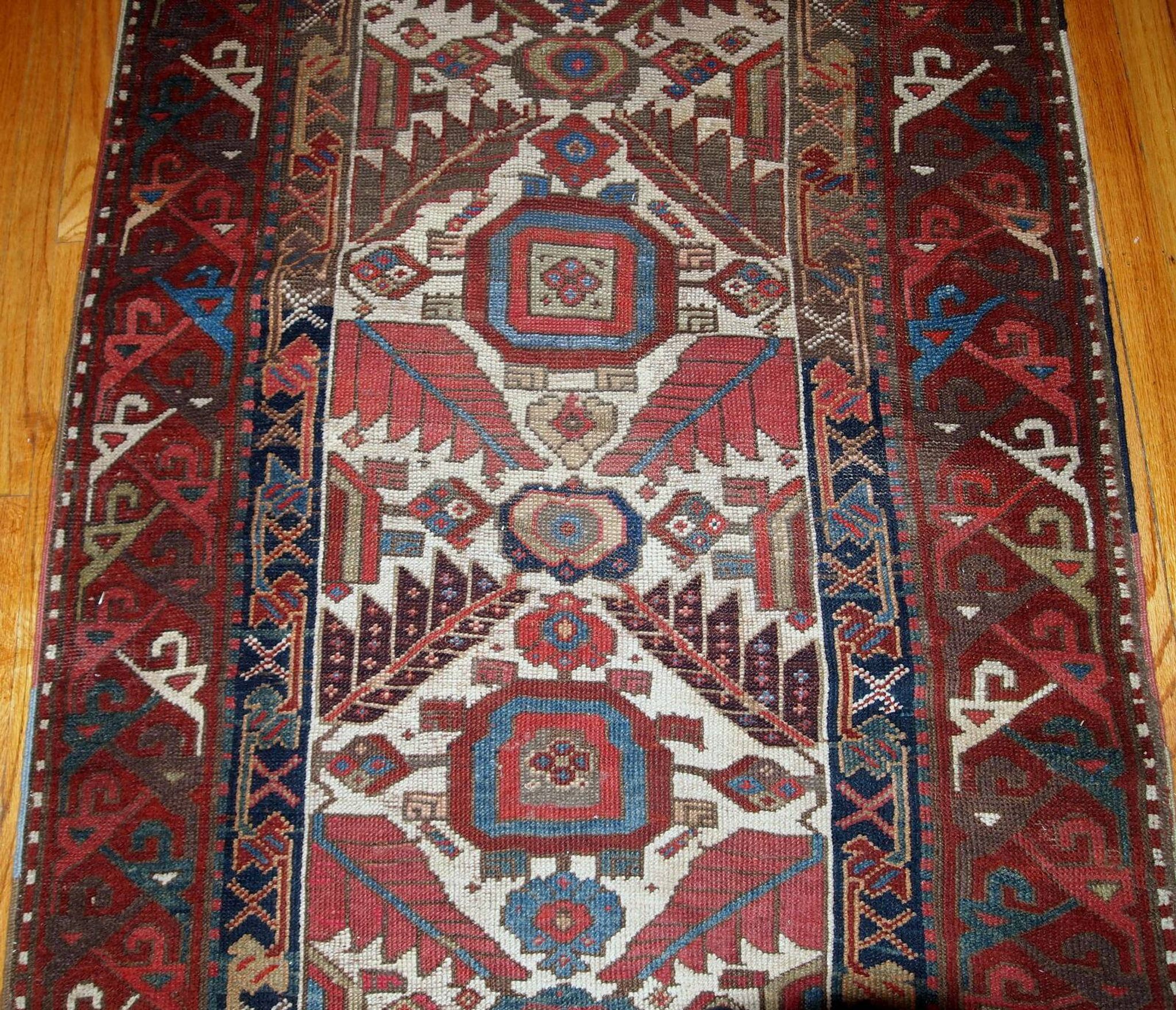 Handmade antique collectible Northwest Persian runner 4' x 14.3' (122cm x 436cm) 1840s - 1B658