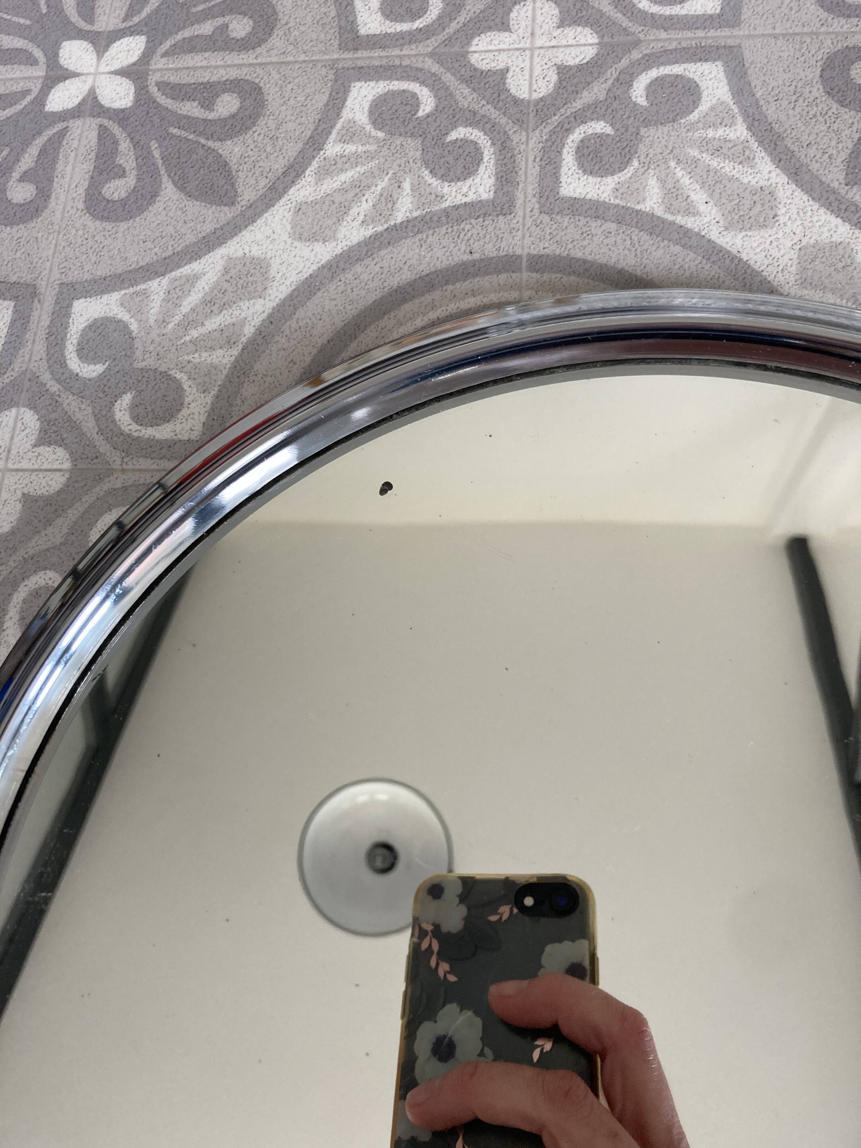 Art Deco silver contour mirror tray