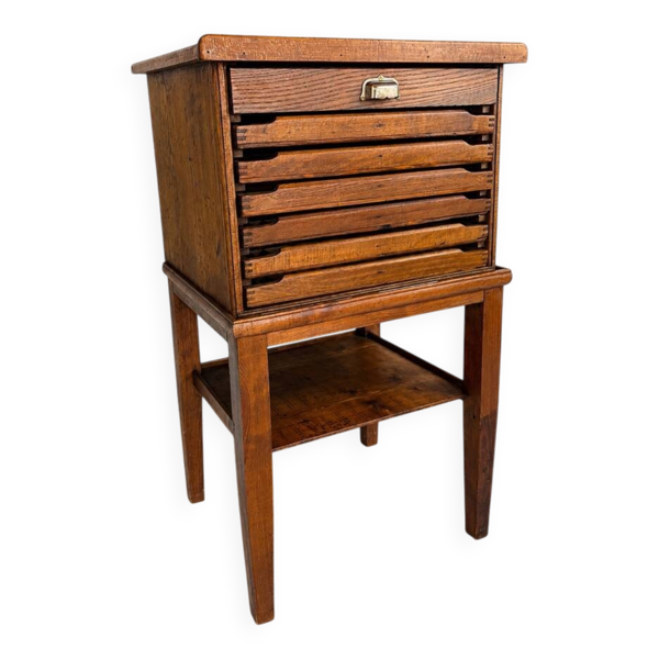 meuble d'imprimerie XIXe siècle – 7 tiroirs – Cabinet de collectionneur