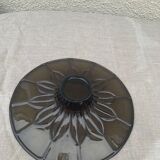 Brown glass cup vintage floral pattern