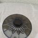 Brown glass cup vintage floral pattern
