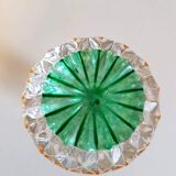 Bottle glass with colorful chiseled cap vintage