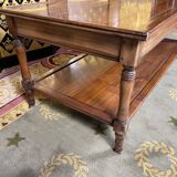 Coffee table with double trays and turned feet