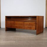 Curved Directors desk in walnut, Italy 1940s