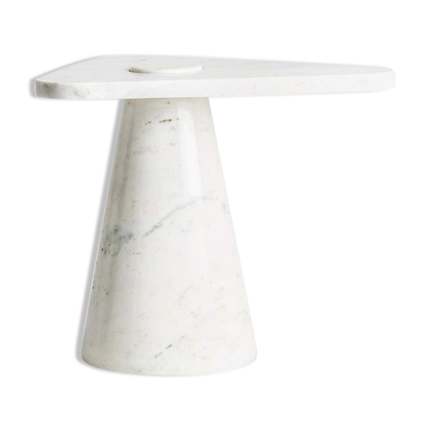 White marble side table