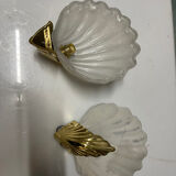 Murano Glass Shell Shaped Sconces Set of 2