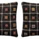 Set of 2 vintage kilim cushion covers 48x48 cm