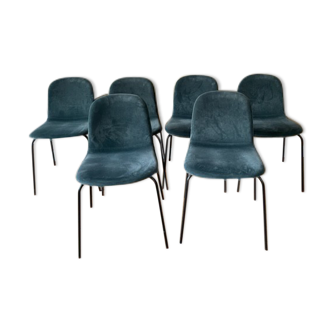 Set of 6 Tibby AMPM cedar velvet chairs