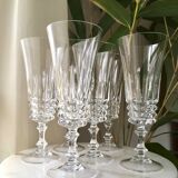 6 Arques crystal champagne flutes