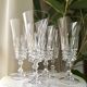 6 Arques crystal champagne flutes