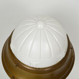 Art Deco lamp in patinated brass and moulded glass, circa 1930