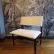Scandinavian fabric and teak bench
