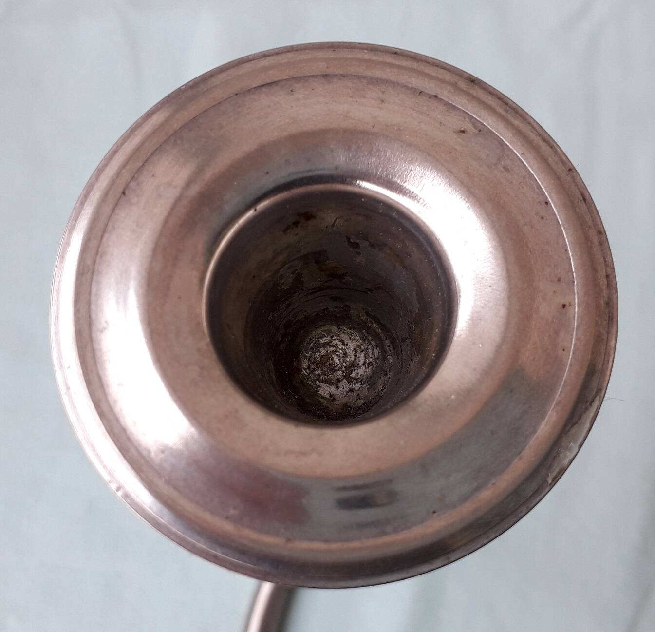 Double candlestick in silver-plated metal