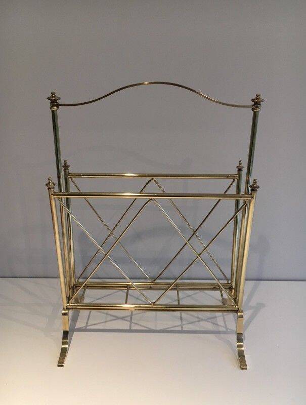 Brass magazine rack. Maison Jansen