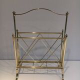Brass magazine rack. Maison Jansen