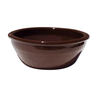 Hollow brown glazed terracotta dish