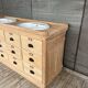 Furniture with 2 basins in raw wood