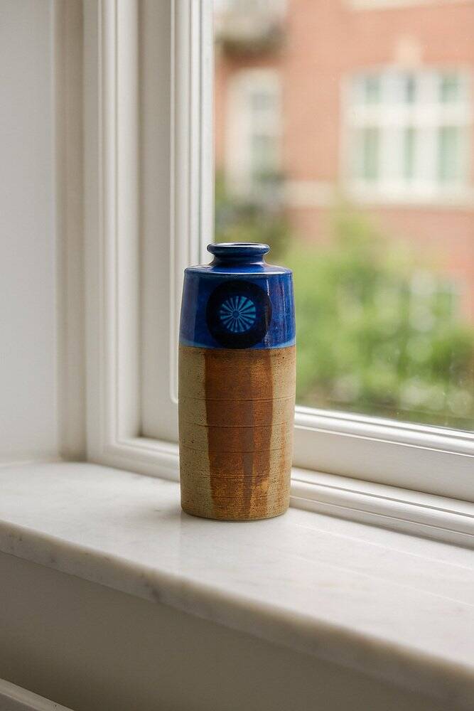 Mid-century modern studio art ceramic vase by Inger Persson for Rörstrand, 1970s