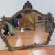 Miroir style Louis XV en chêne patiné doré 79×70cm