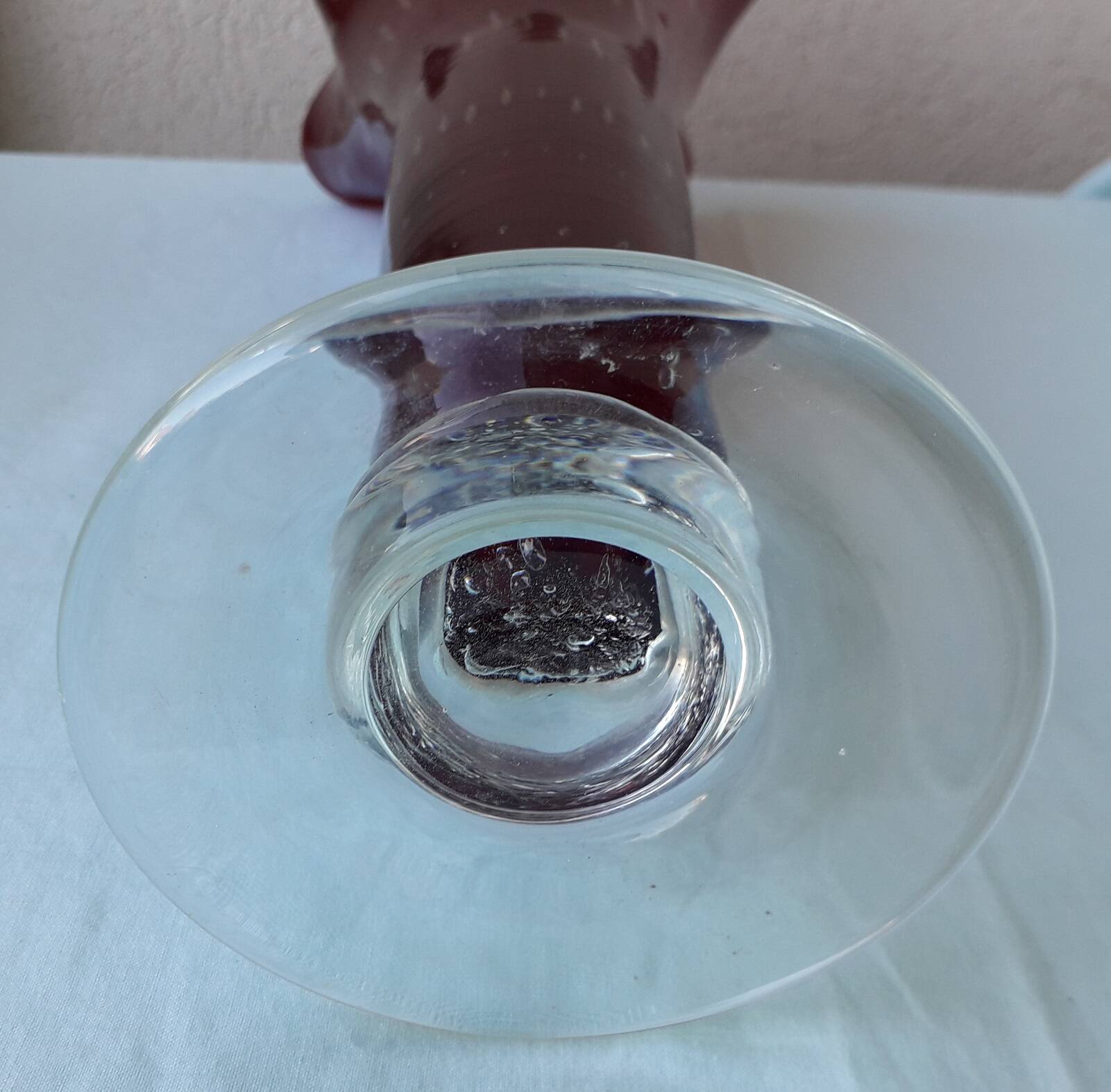Red glass vase