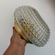 Vintage globe wall or ceiling light in molded diamond-point glass