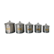 Série de 5 pots à épices fer blanc