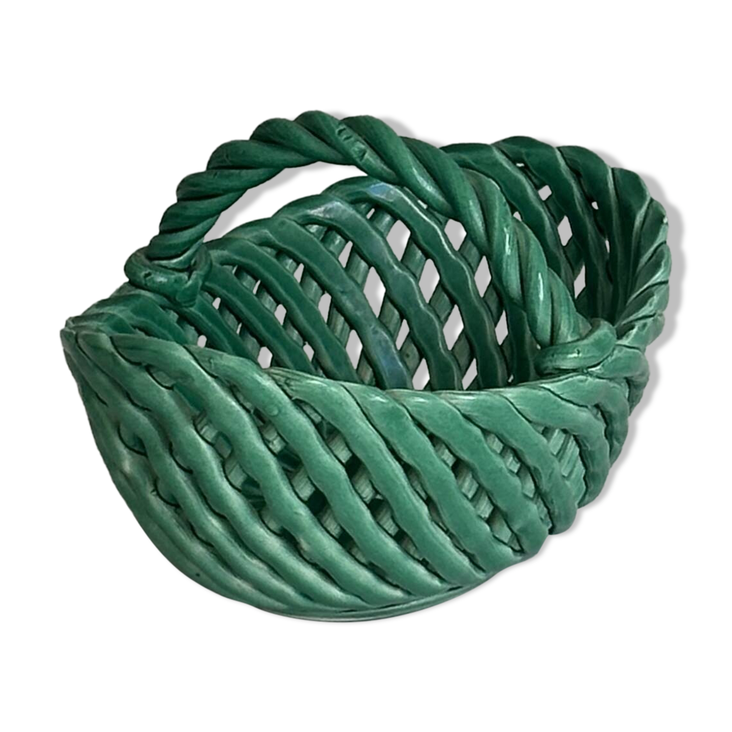 Panier en céramique verte