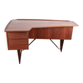 Danish desk "boomerang" in teak and brass by Peter Lovig Nielsen 1968.