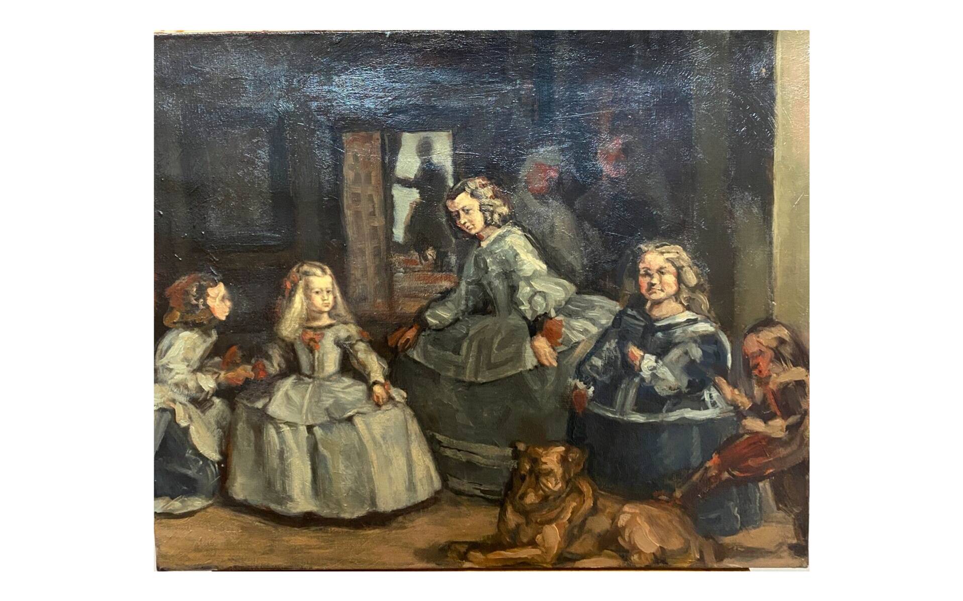 Menines oil on canvas by Claude Volkenstein