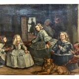 Menines oil on canvas by Claude Volkenstein