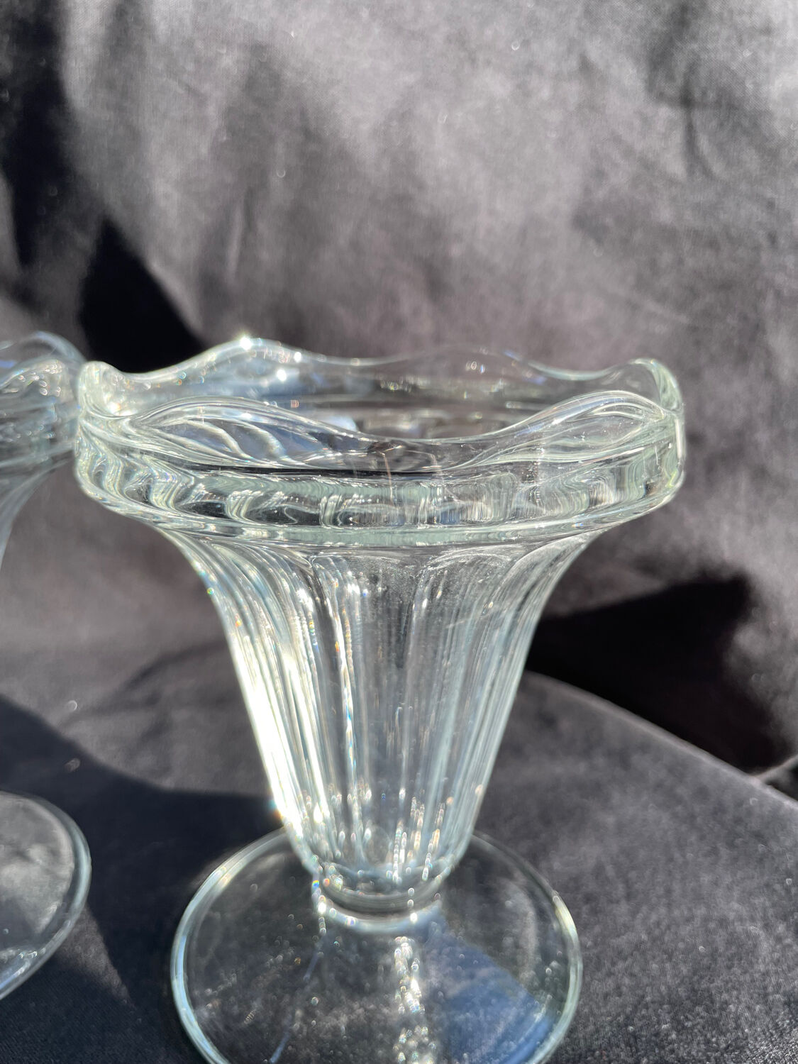 4 coupes de glace vintage en verre