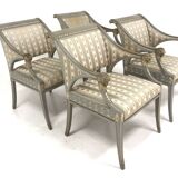 Set of 4 "Gustavian style" armchairs Lysberg & Hansen A/S, Bredgade, København, Denmark, 1920