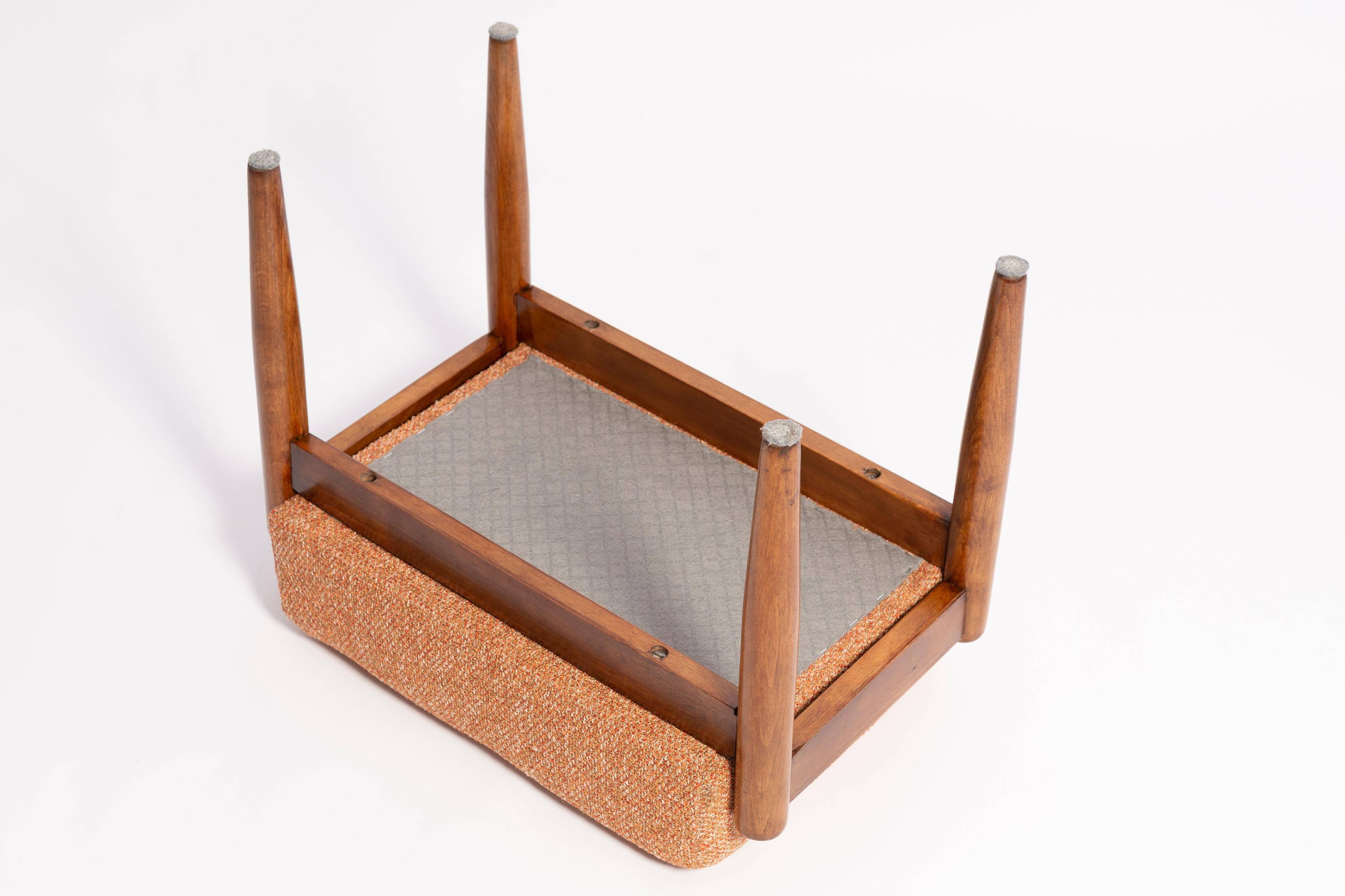 Vintage Mixed Orange Stool Mid-Century, Edmund Homa, 1960s