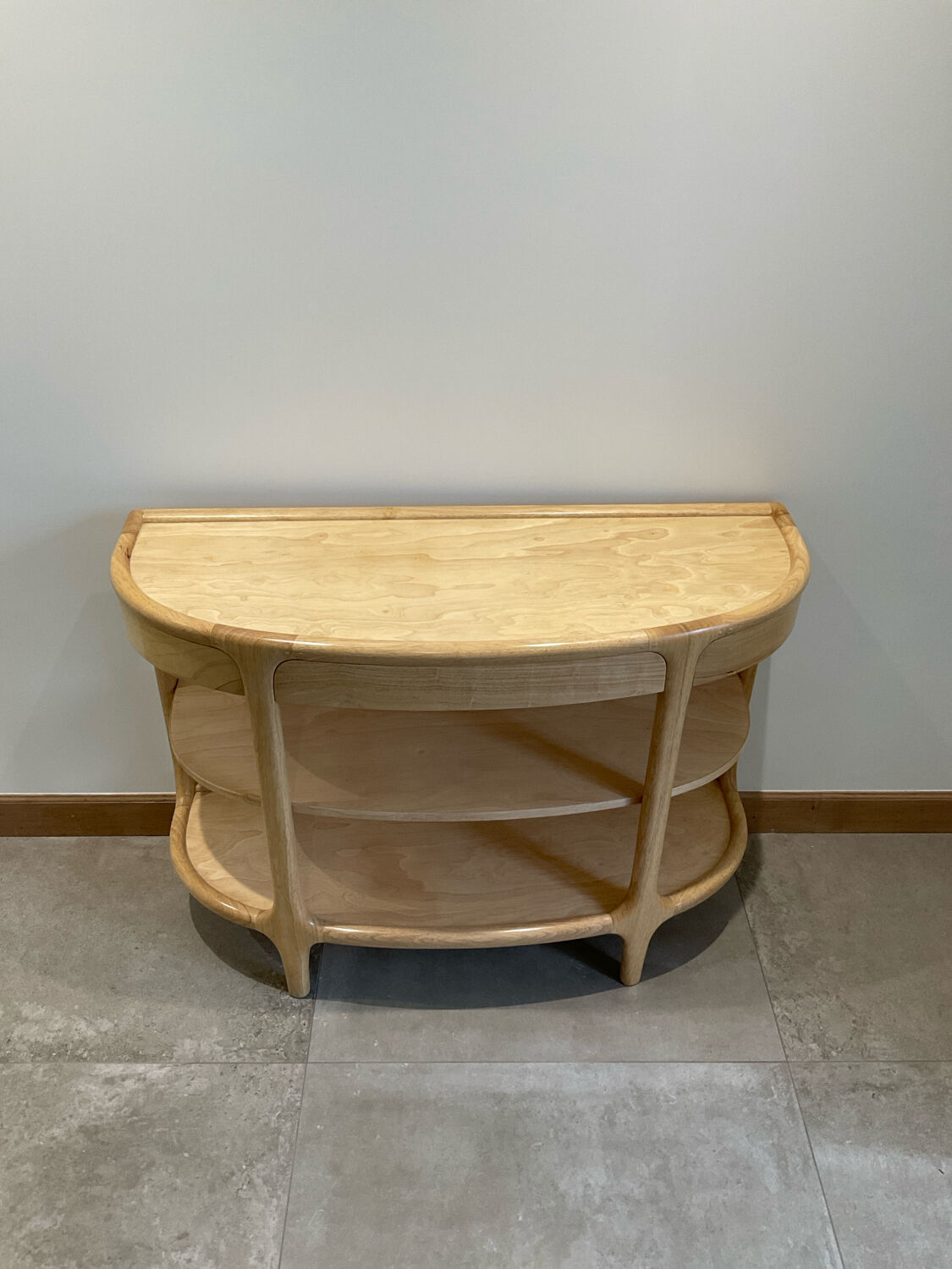 Contemporary console in ash wood.