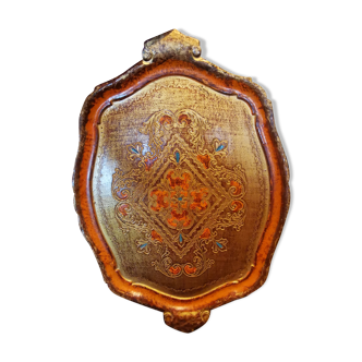 Hand-painted and gilded Florentine wood tray