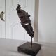 African bronze mask on pedestal, from Ivory Coast, dating