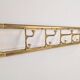 Vintage Art Deco Brass Wall Coat Rack with Folding Hooks, 1930