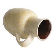 Mid-Century Modern Grey & Yellow Stoneware Vase with Handle by Strehla, Germany