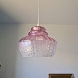 Vintage pendant lamp in pink glass
