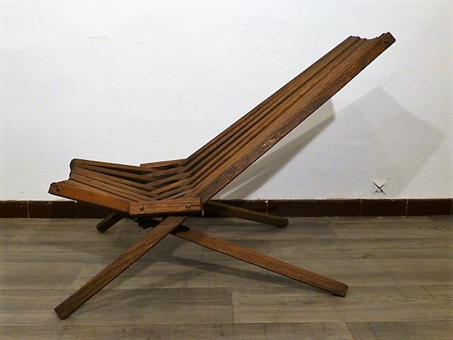 Scandinavian teak folding armchair Denmark 1960