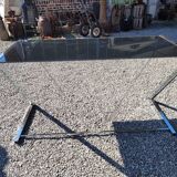Desk chrome top in tinted glass 140/60cms