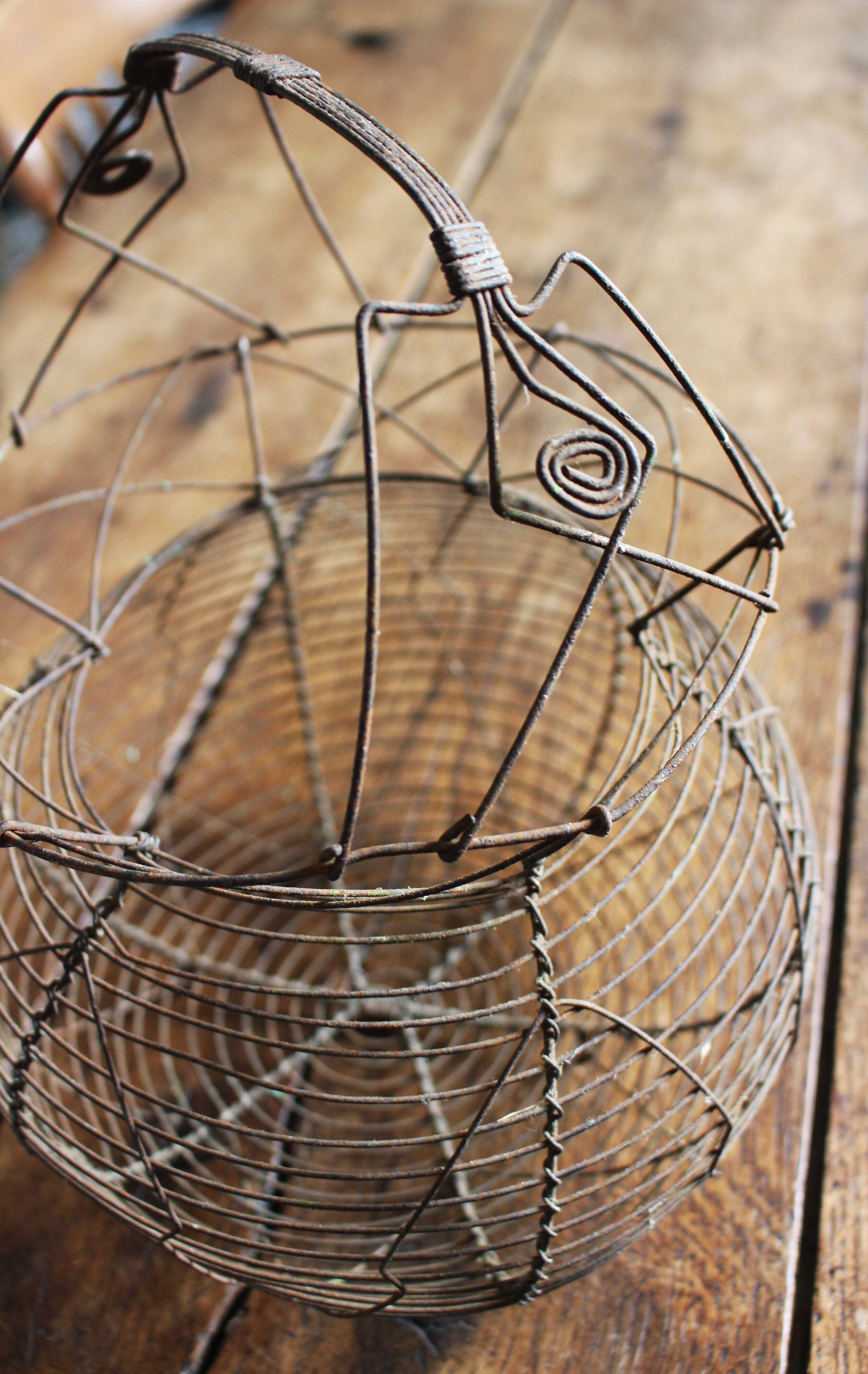Wire basket salad eggs handle decorations