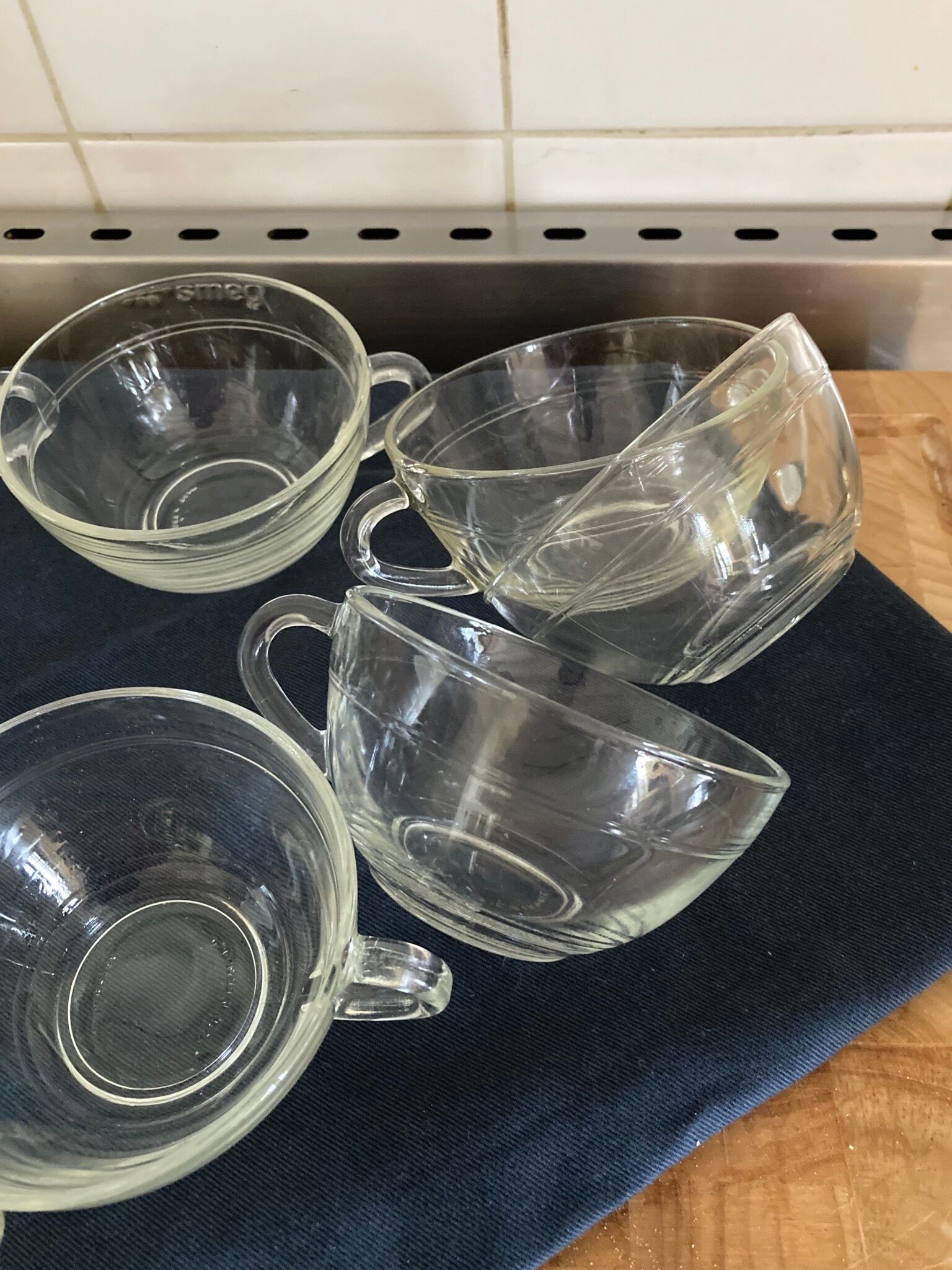 Vintage teacups/chocolate Gigogne Duralex