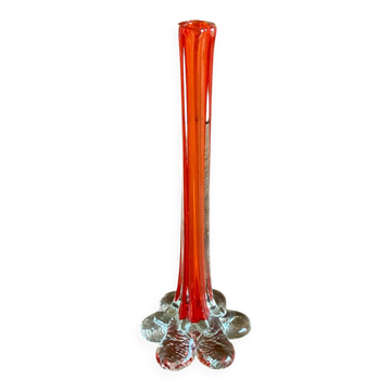 Orange blown glass vase