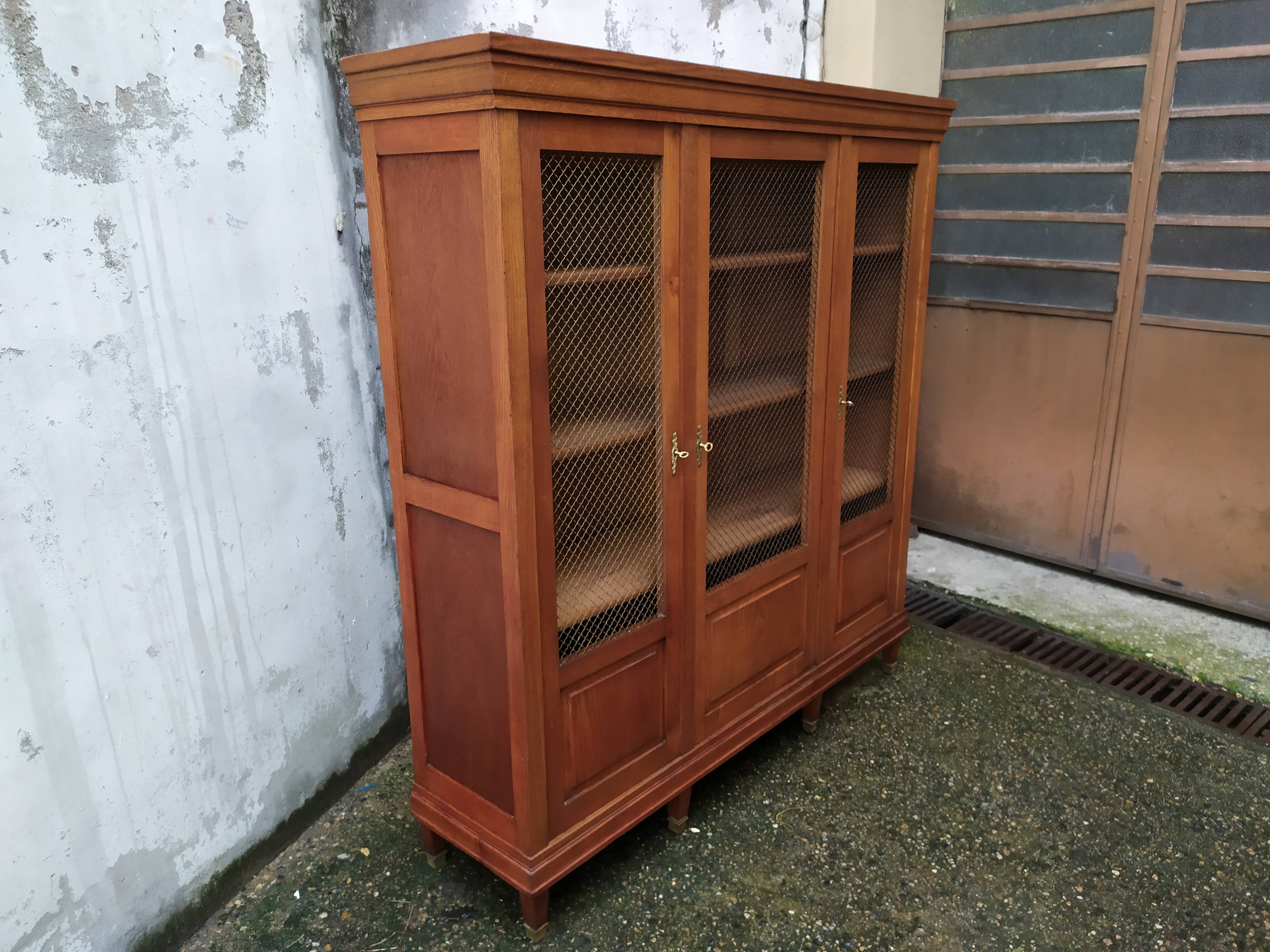 Bibliothèque grillagé chêne