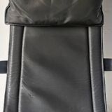 Black leather armchair by Åke Fribytter for Nelo möbel from the 70s