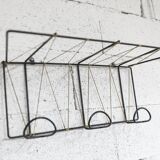 Black steel coat rack and scoubidou wire 1960