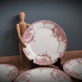 Set of 6 flat plates Red Dolphin 1920