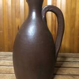 Ancienne Bouteille En Grès Marron Signature Vintage #A589