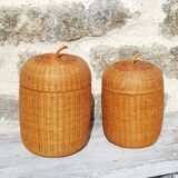 2 boxes rattan H18 & 21 cm